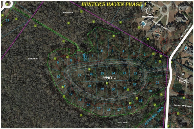 An aerial map of phase 1